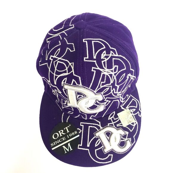 DC Washington City Hunter Baseball Cap Hat Mens M Purple Logo Fitted Embroidered - Picture 2 of 10